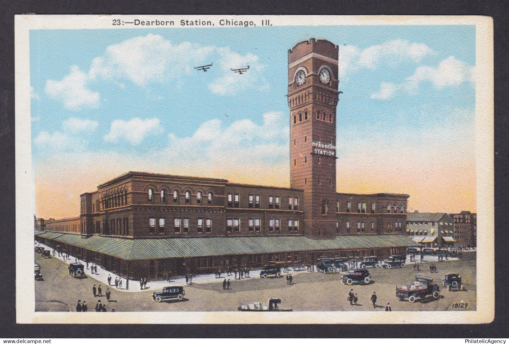 Postcard, United States, Chicago IL, Dearborn Station Raiway