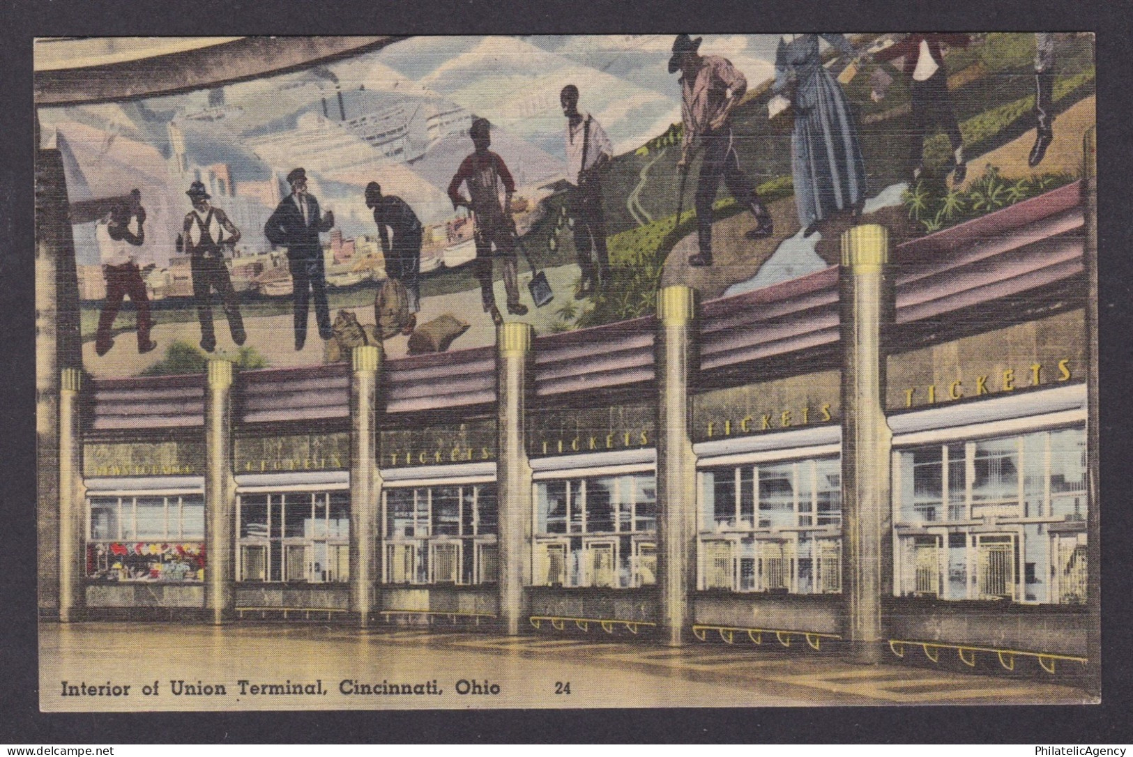 Postcard, United States, Cincinnati OH, Interior of Union Terminal