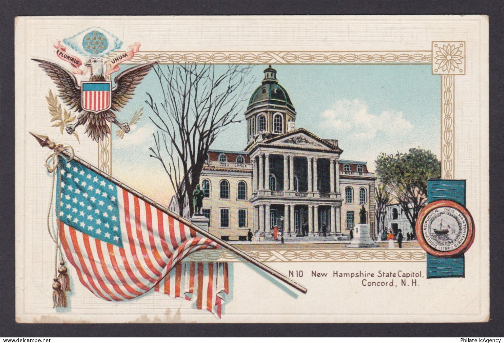 Postcard, United States, Concord NH, State Capitol
