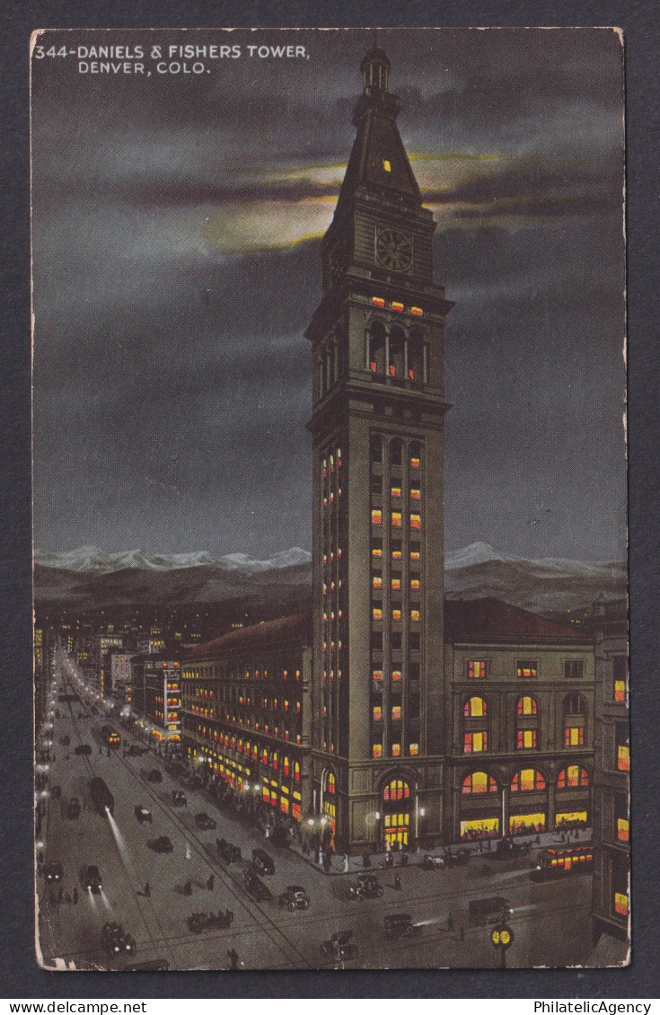 Postcard, United States, Denver CO, Daniels & Fishers Tower