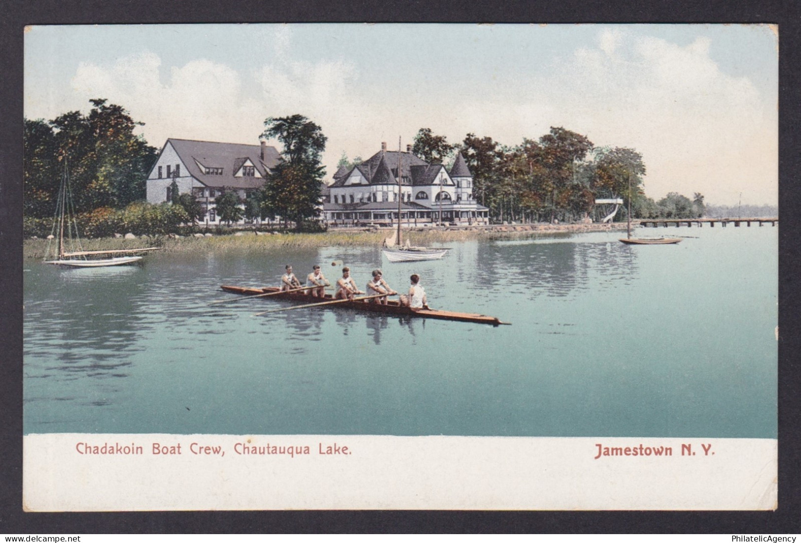 Postcard, United States, Jamestown NY, Chadakoin Boat Crew, Chautauqua Lake
