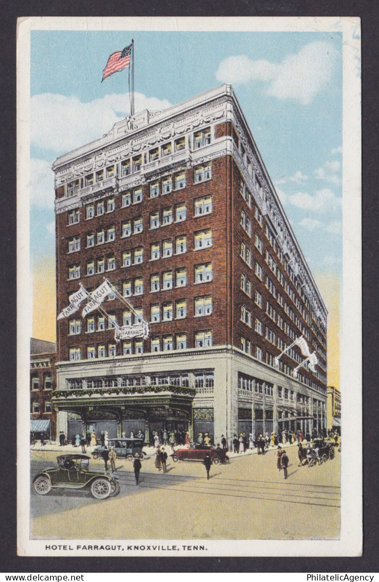 Postcard, United States, Knoxville TN, Hotel Farragut