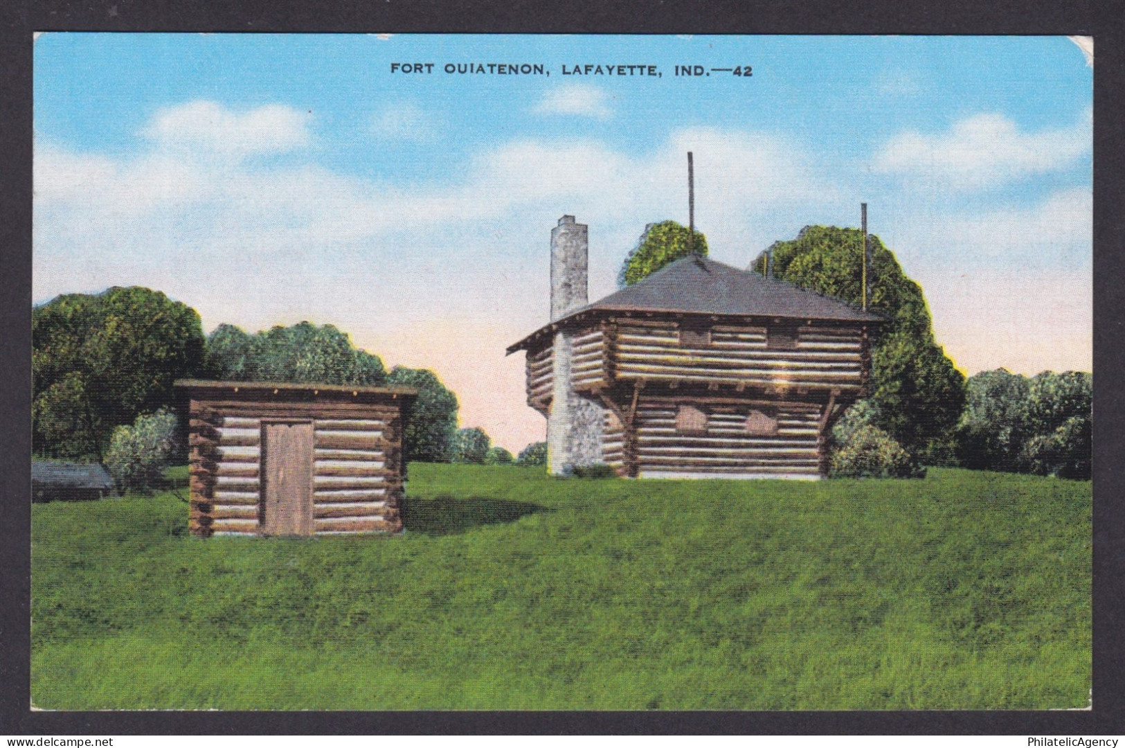 Postcard, United States, Lafayette IN, Fort Ouiatenon