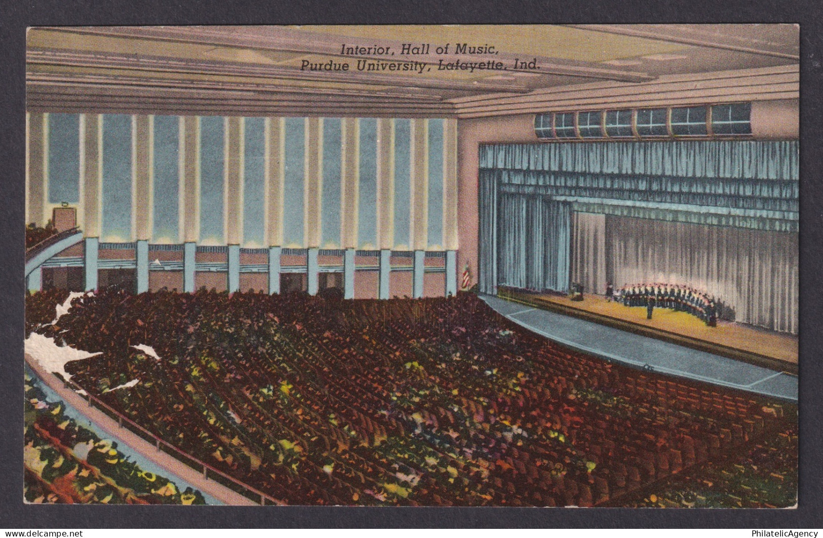 Postcard United States Lafayette IN Interior Hall of Music Purdue University
