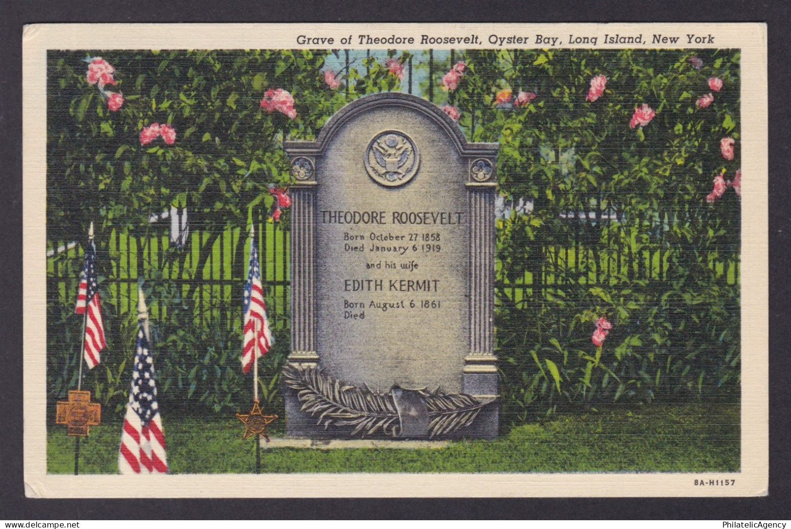 Postcard, United States, Long Island NY, Grave of Theodore Roosevelt, Oyster Bay