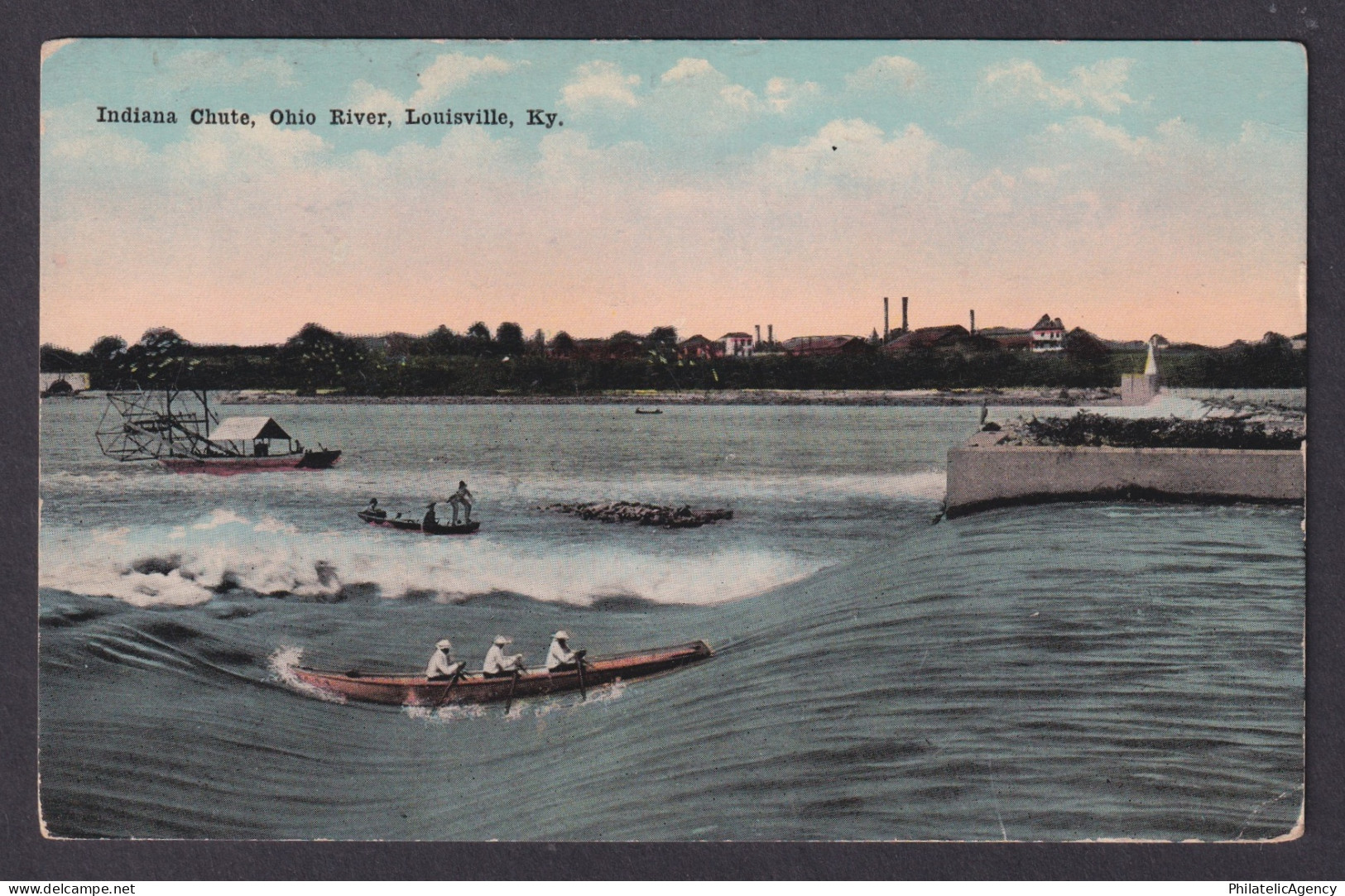 Postcard, United States, Louisville KY, Indiana Chute, Ohio River