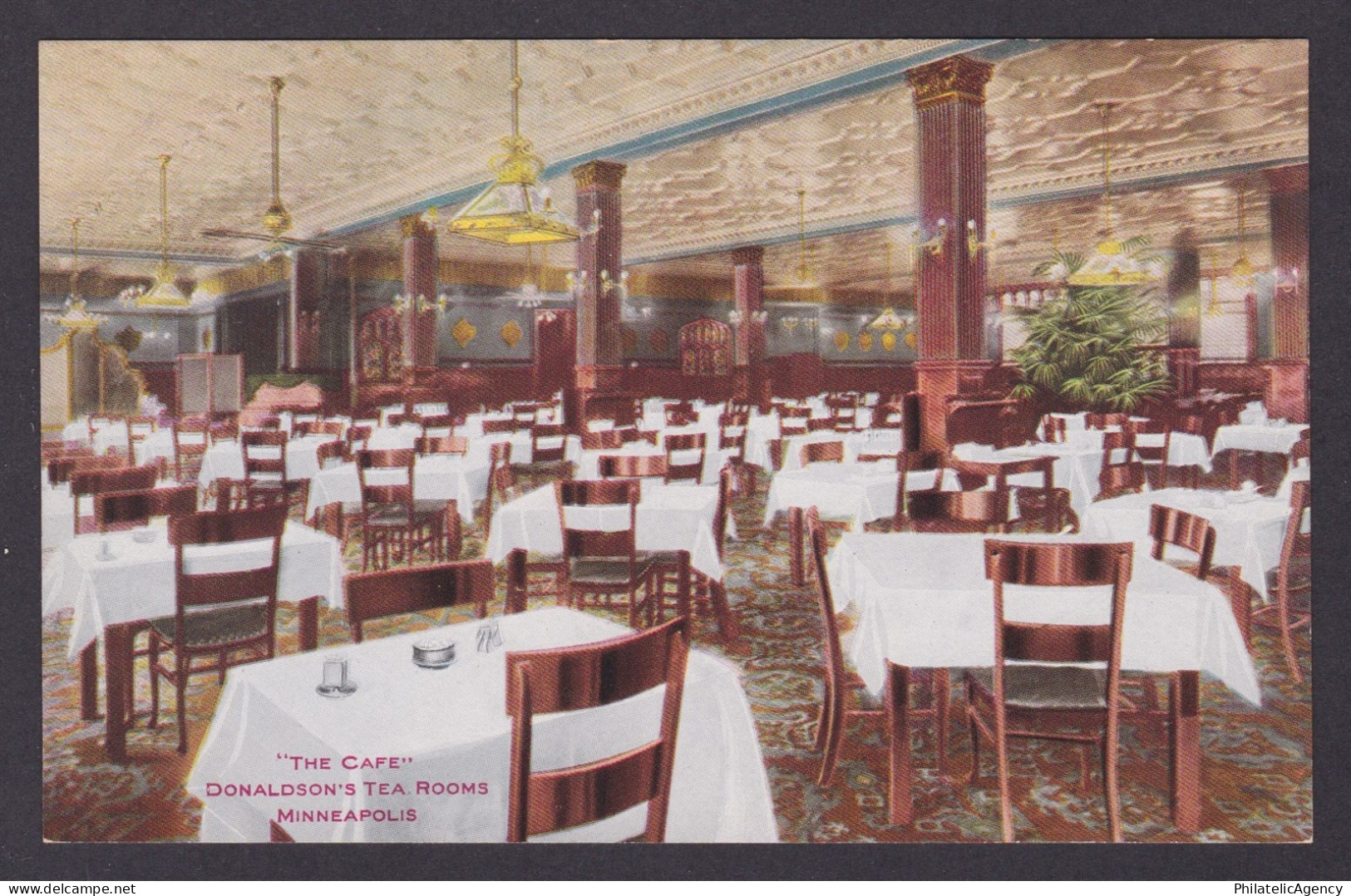 Postcard, United States, Minneapolis MN, The Cafe Donaldson's Tea Rooms
