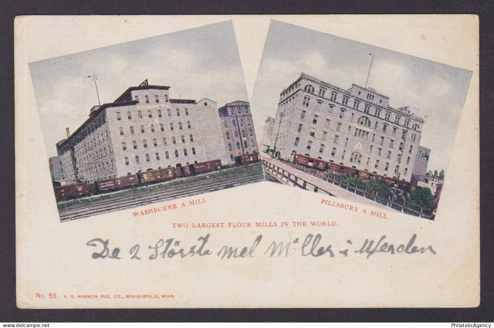 Postcard, United States, Minneapolis MN, Washburne and Pillsbury Flour Mills