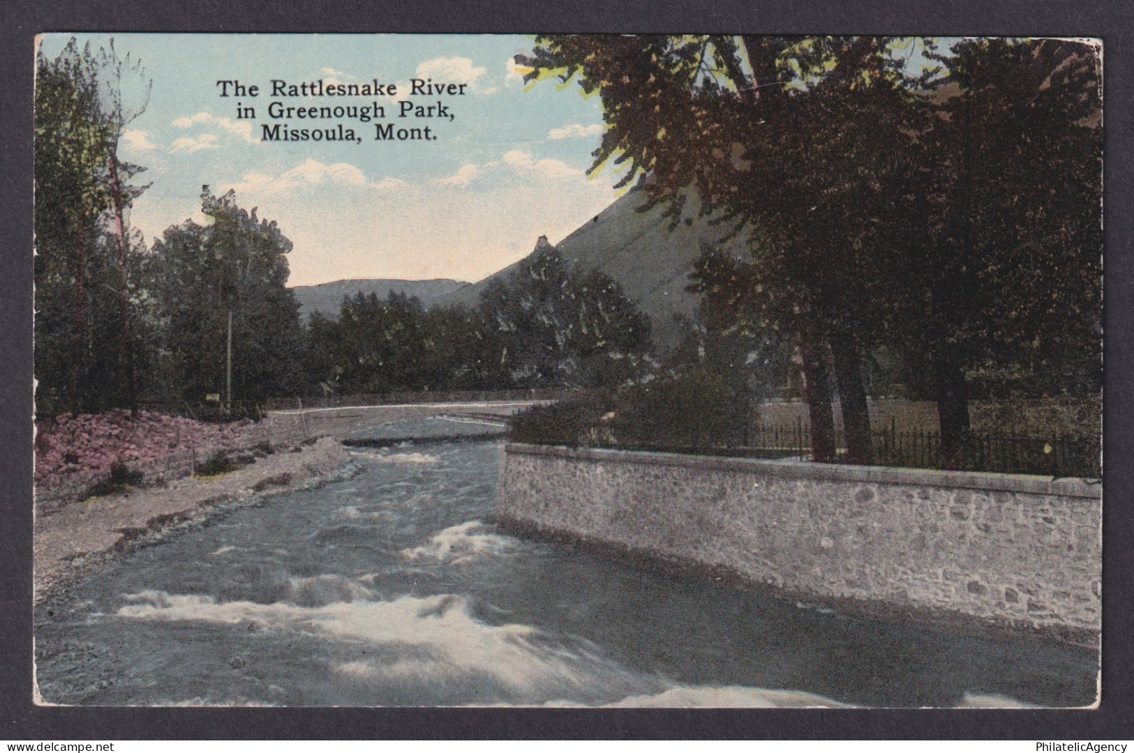 Postcard, United States, Missoula MT, The Rattlesnake River in Greenough Park