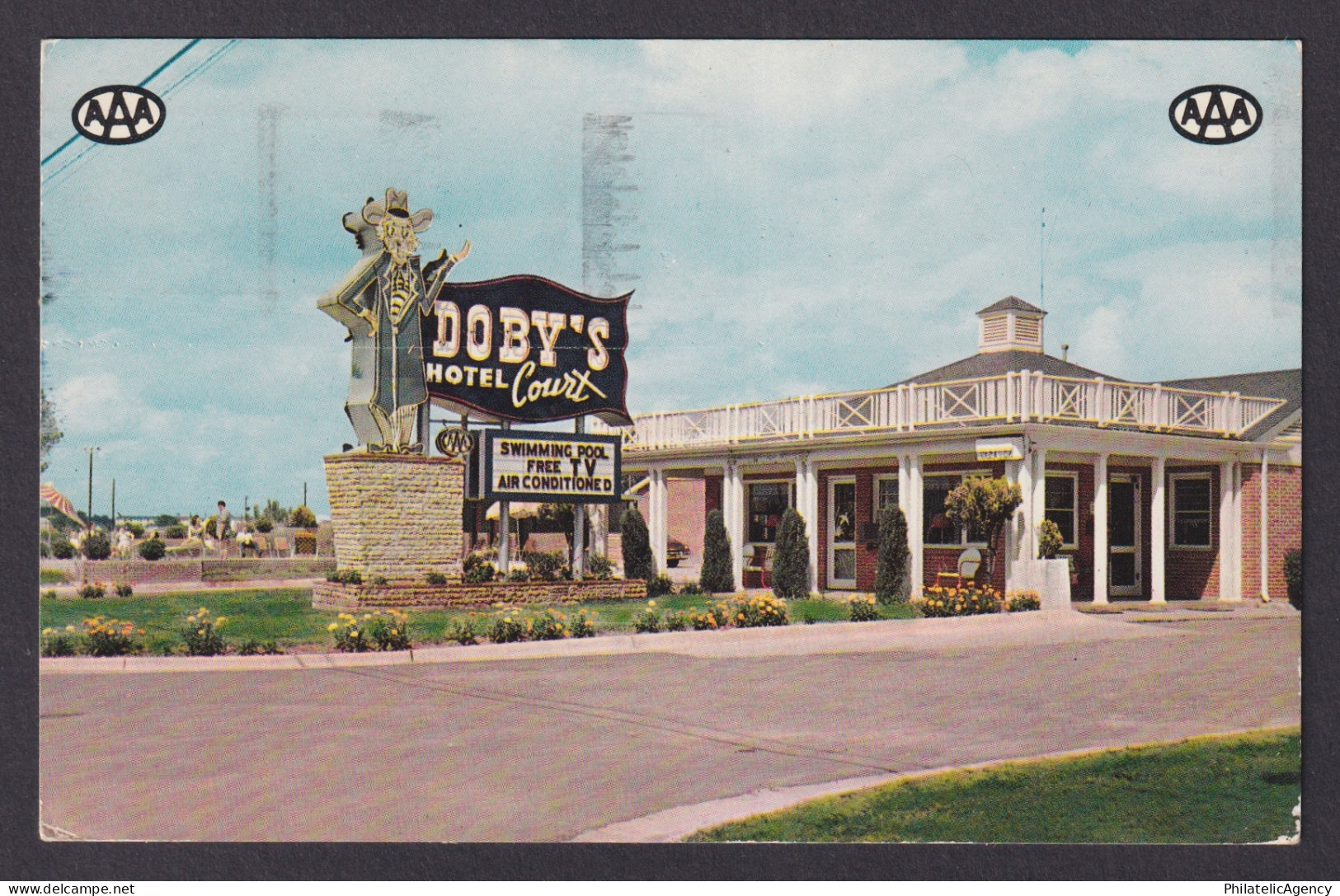 Postcard, United States, Montgomery AL, Doby's Hotel, Used