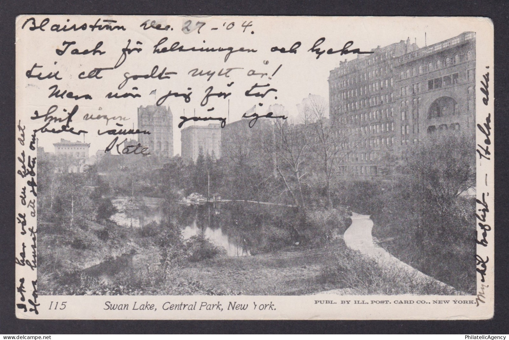 Postcard, United States, New York City NY, Swan Lake, Central Park