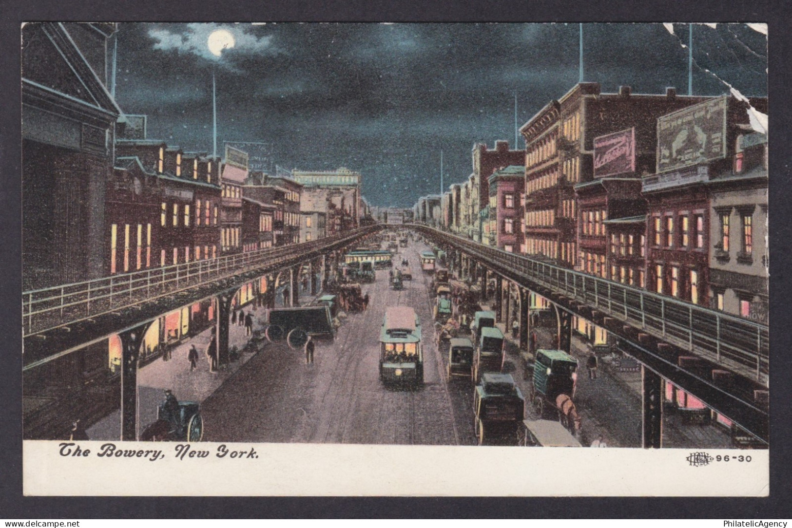 Postcard, United States, New York City NY, The Bowery