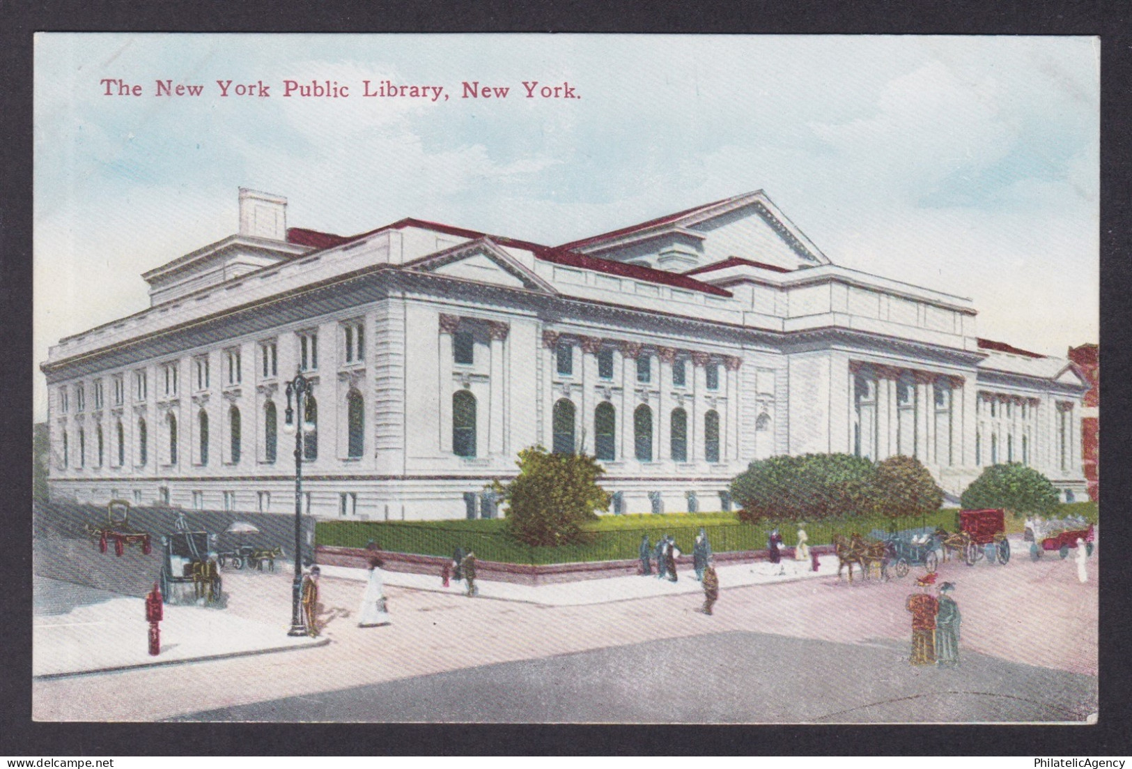 Postcard, United States, New York City NY, The New York Public Library