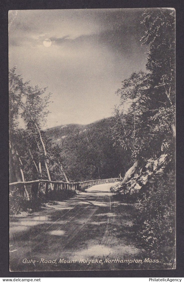 Postcard, United States, Northampton MA, Auto-Road, Mount Holyoke