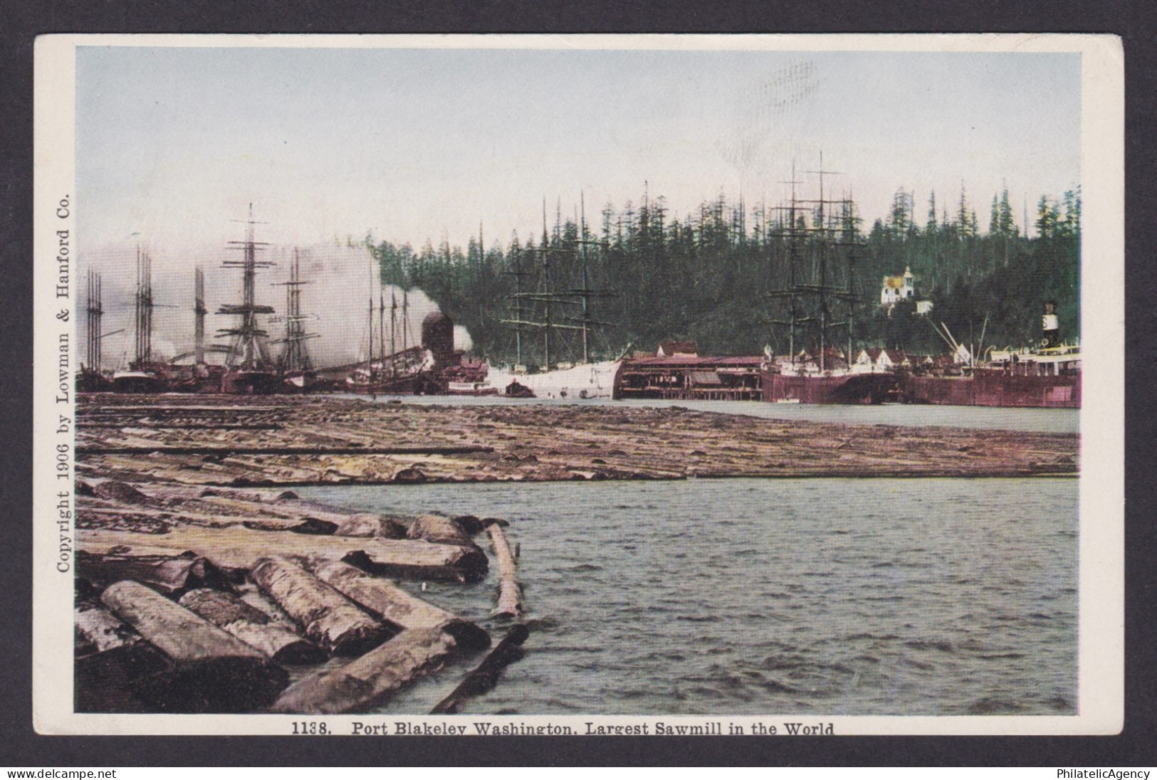 Postcard, United States, Port Blakeley WA, Largest Sawmill in the World