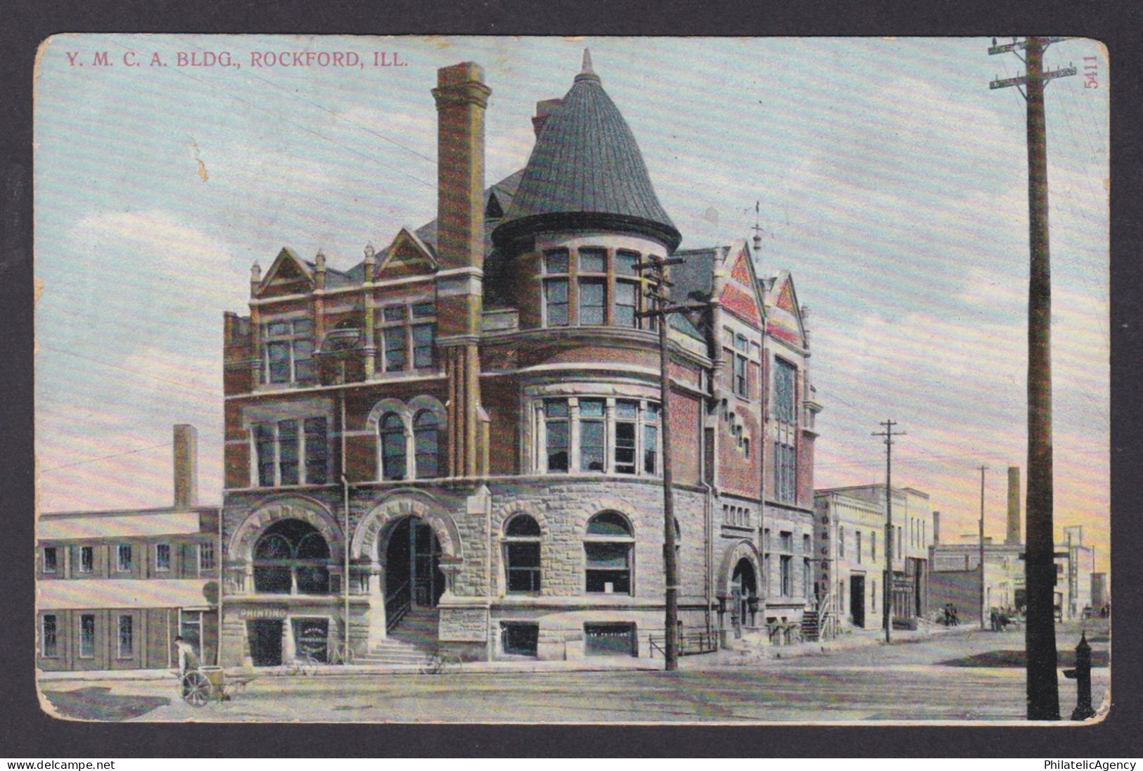 Postcard, United States, Rockford IL, YMCA Building
