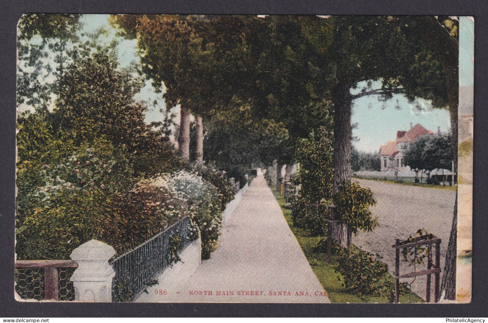 Postcard, United States, Santa Ana CA, North Main Street