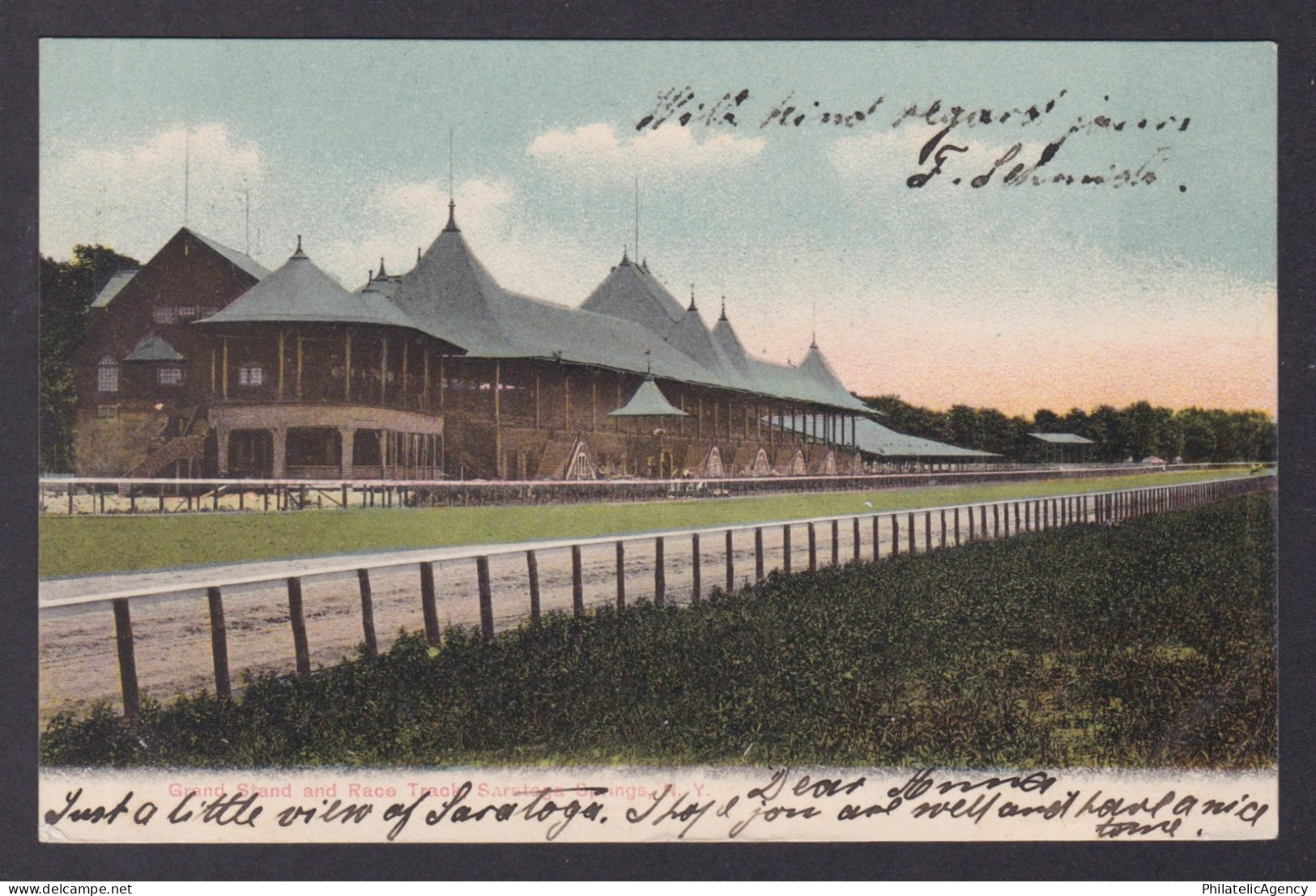 Postcard, United States, Saratoga Springs NY, The race track