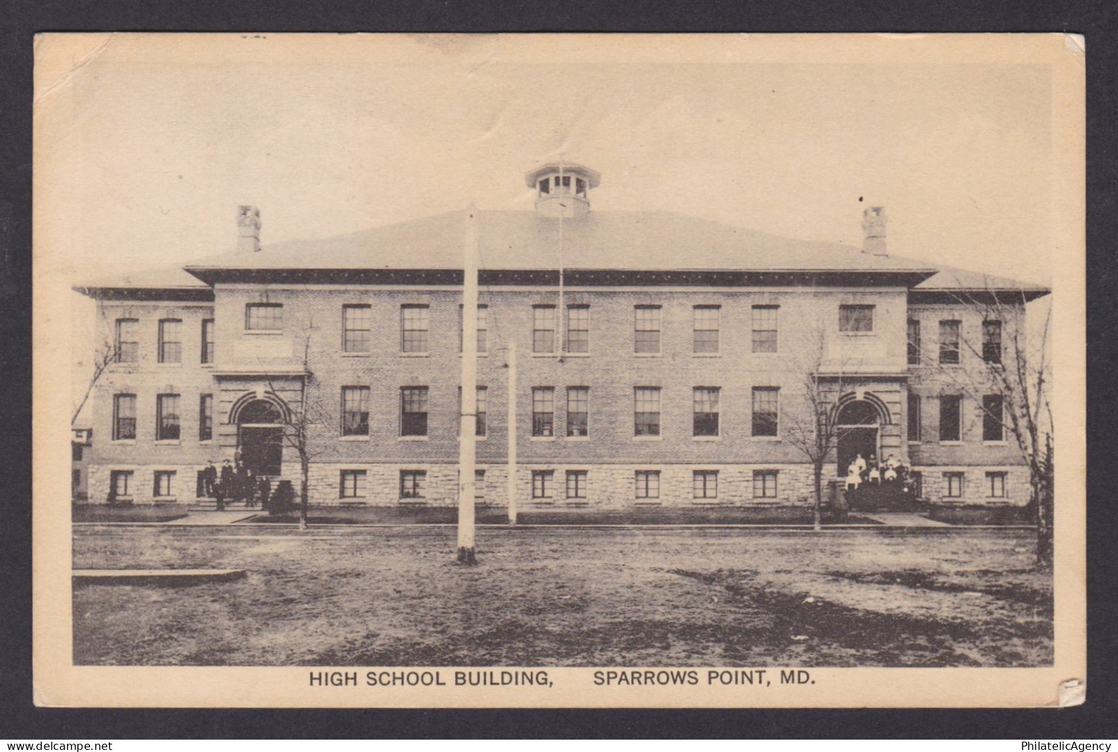 Postcard, United States, Sparrows Point MD, High School Building