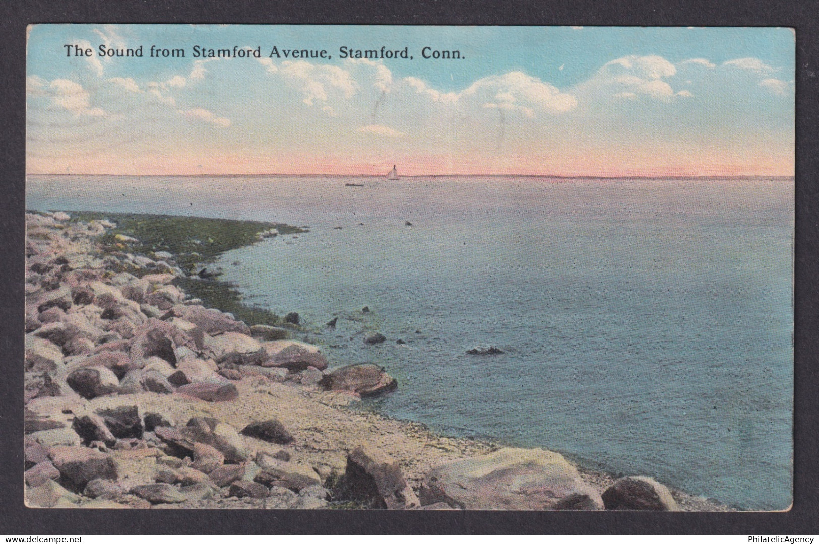 Postcard, United States, Stamford CT, The Sound from Stamford Avenue