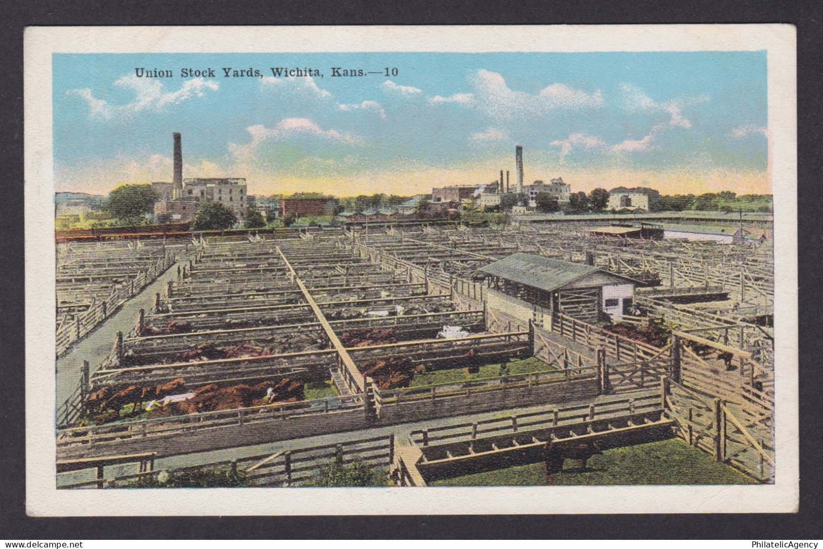 Postcard, United States, Wichita KS, Union Stock Yards
