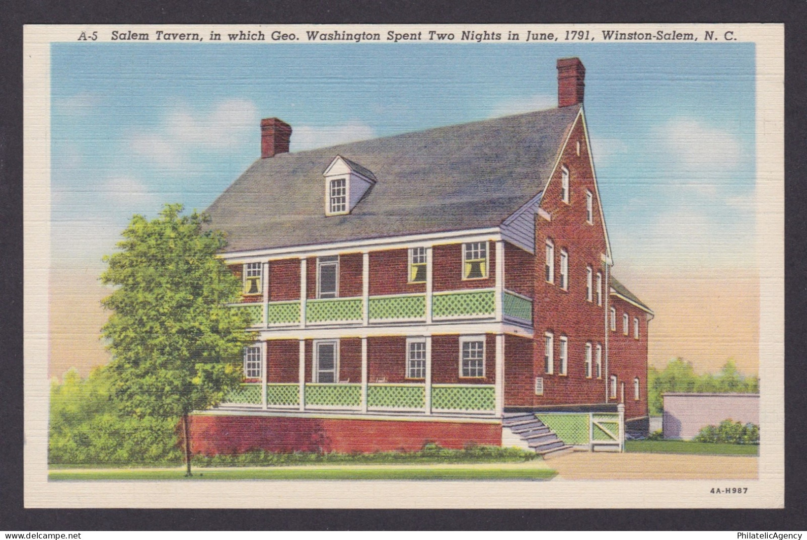 Postcard, United States, Winston-Salem NC, Salem Tavern