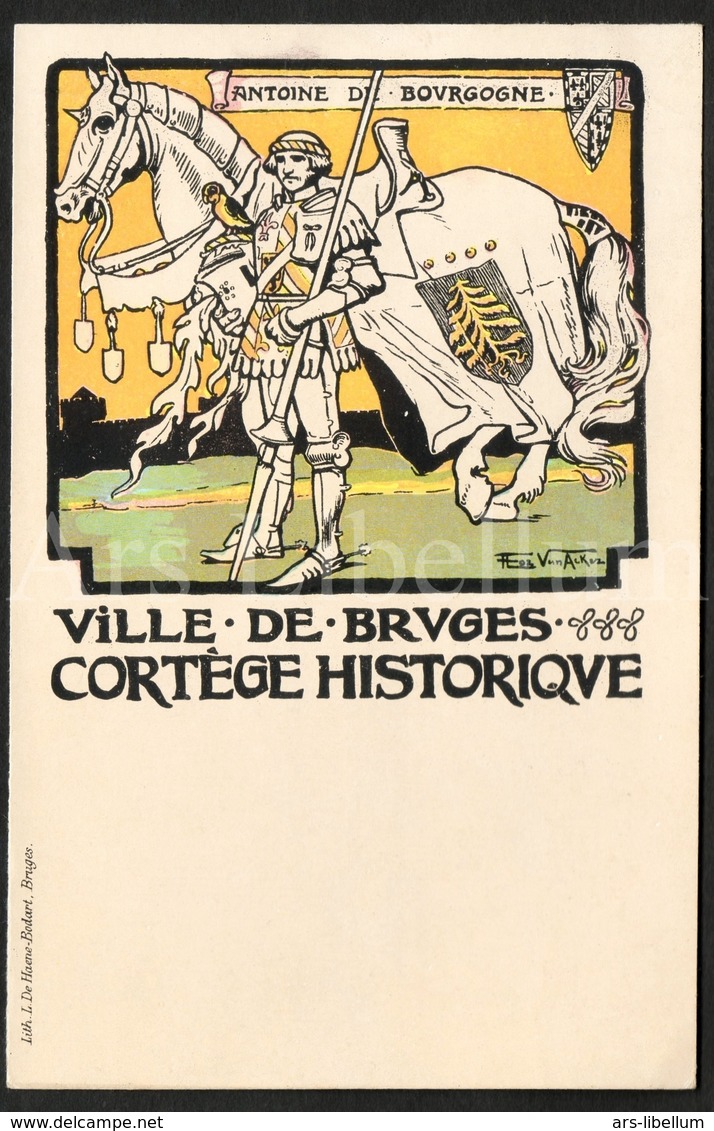 Postcard / unused / Stad Brugge / Steekspel van den Gulden Boom / 1907 / artist signed / Flor Van Acker