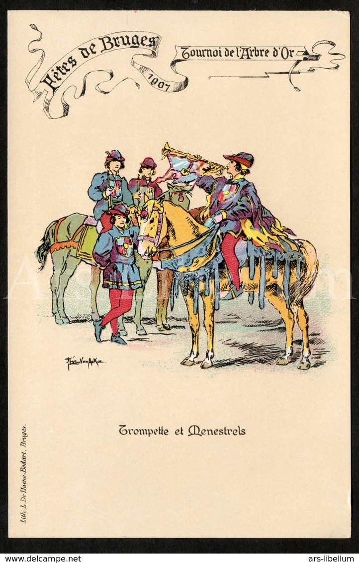 Postcard / unused / Stad Brugge / Steekspel van den Gulden Boom / 1907 / artist signed / Flor Van Acker