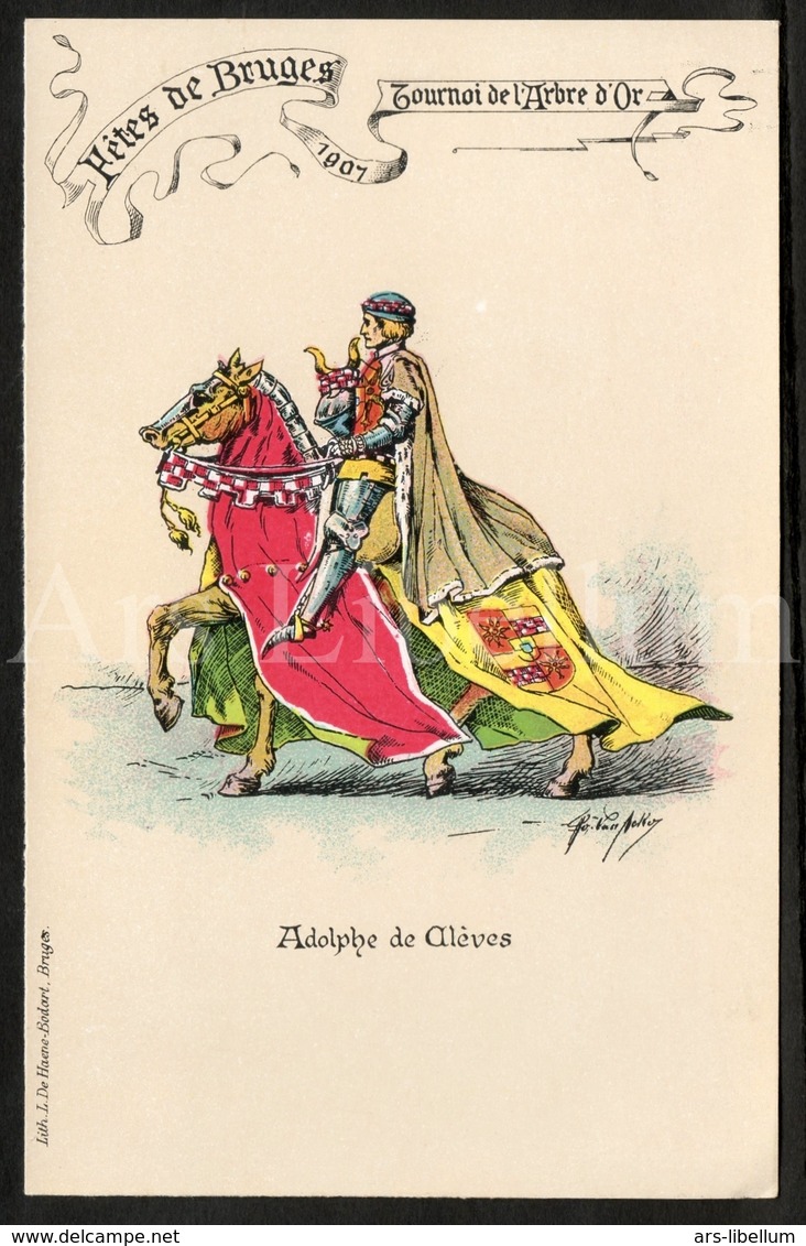 Postcard / unused / Stad Brugge / Steekspel van den Gulden Boom / 1907 / artist signed / Flor Van Acker