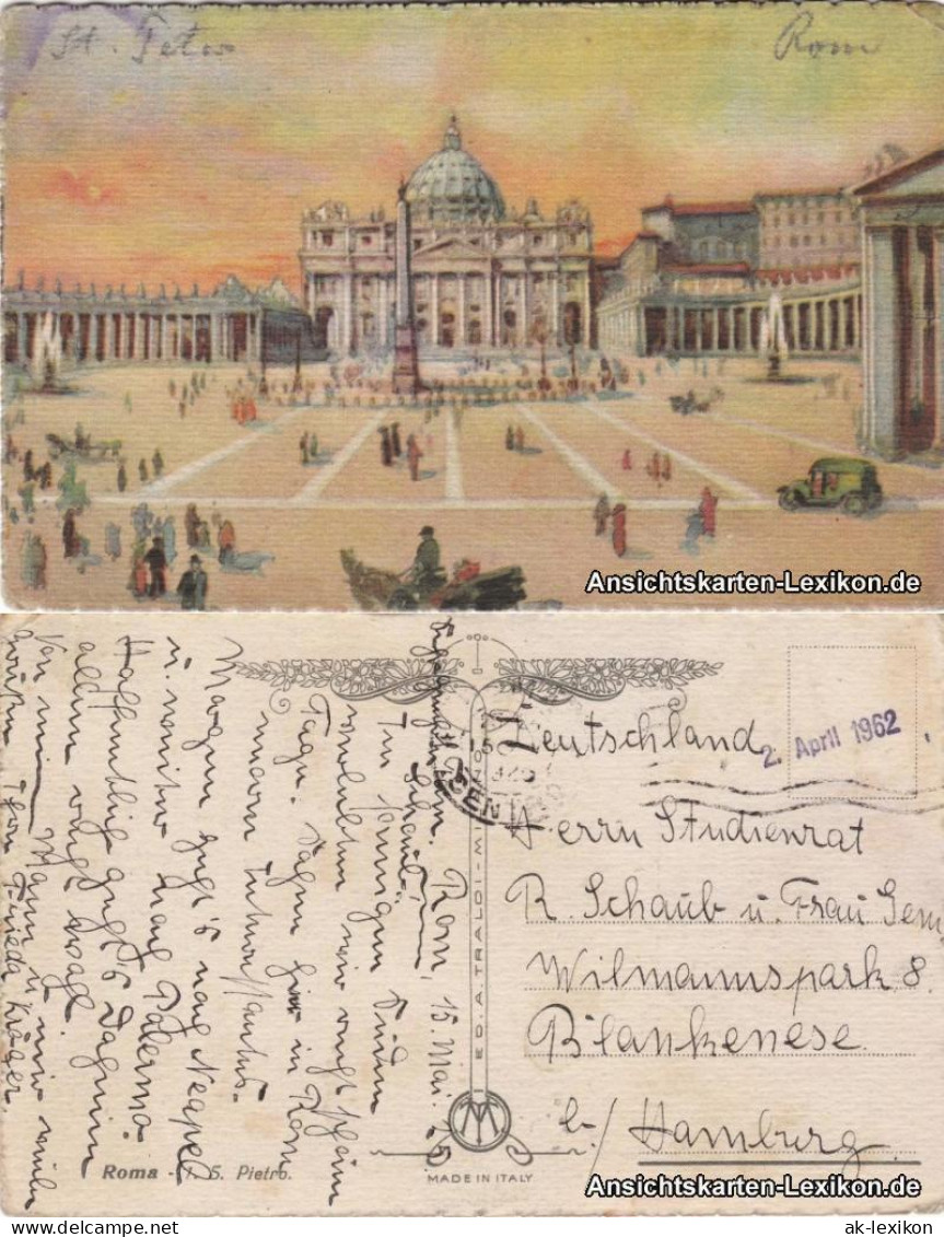 Postcard Vatikanstadt Rom Petersdom - Künstler AK 1935