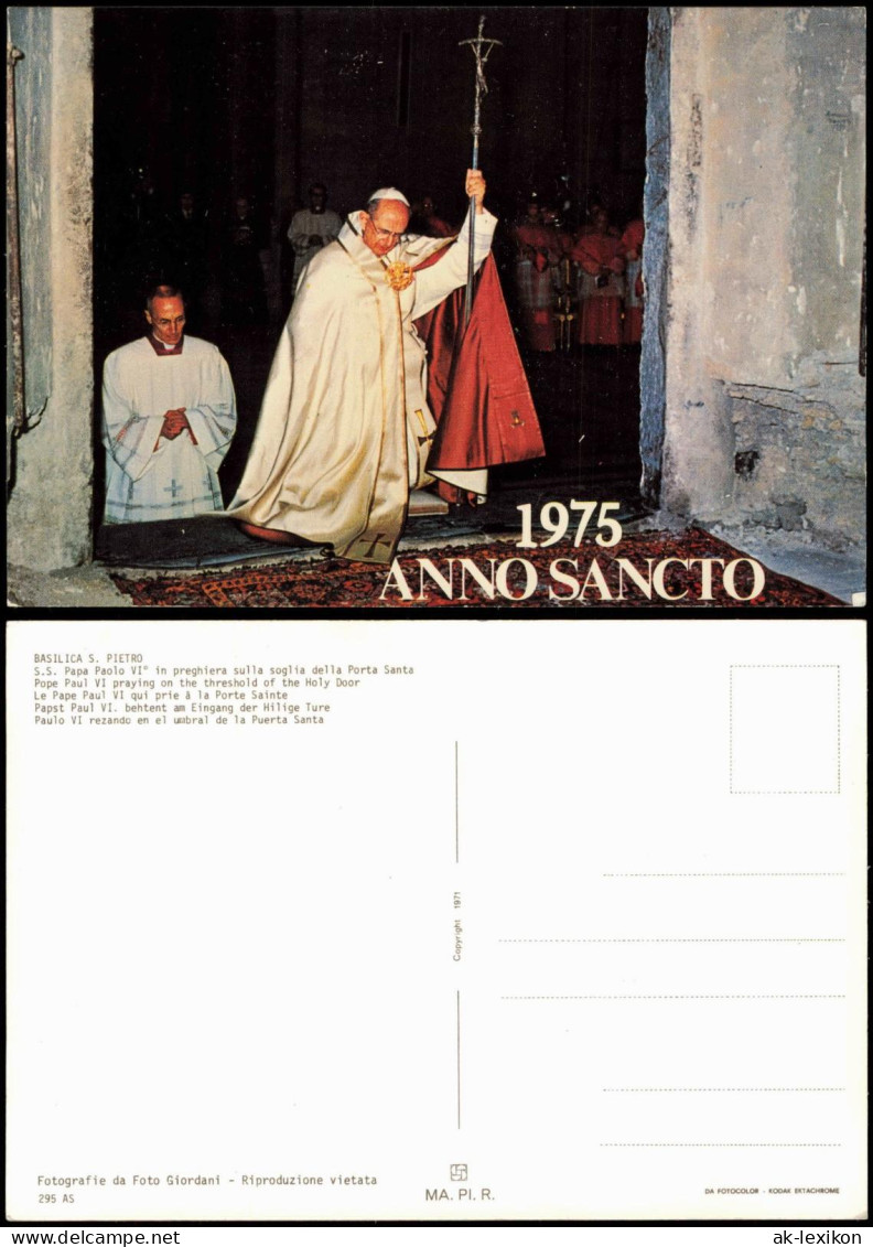 Postcard Vatikanstadt Rom Petersdom S. Petri Papa Paolo VI 1975