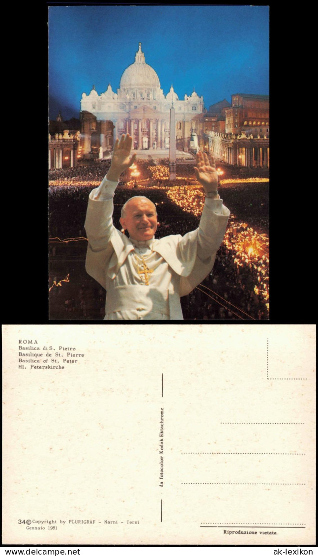 Postcard Vatikanstadt Rom Petersdom S. Petri Papst Pope 1982