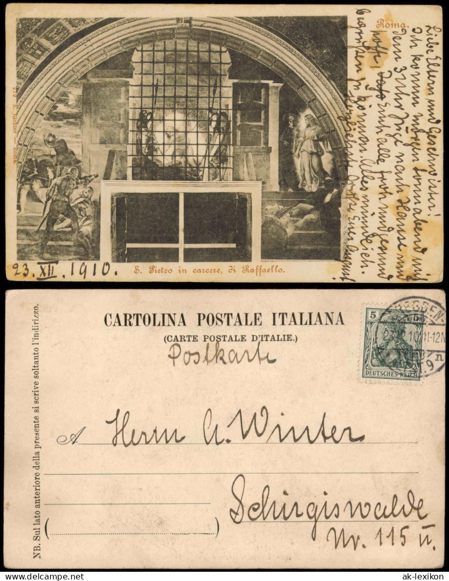 Postcard Vatikanstadt Rom S. Pietro in carcere, di Raffaello 1910