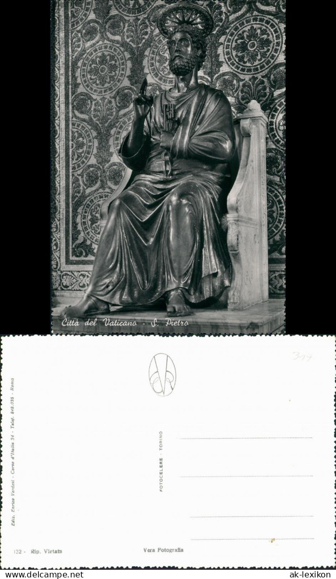 Postcard Vatikanstadt Rom S. Pietro - Statue 1962