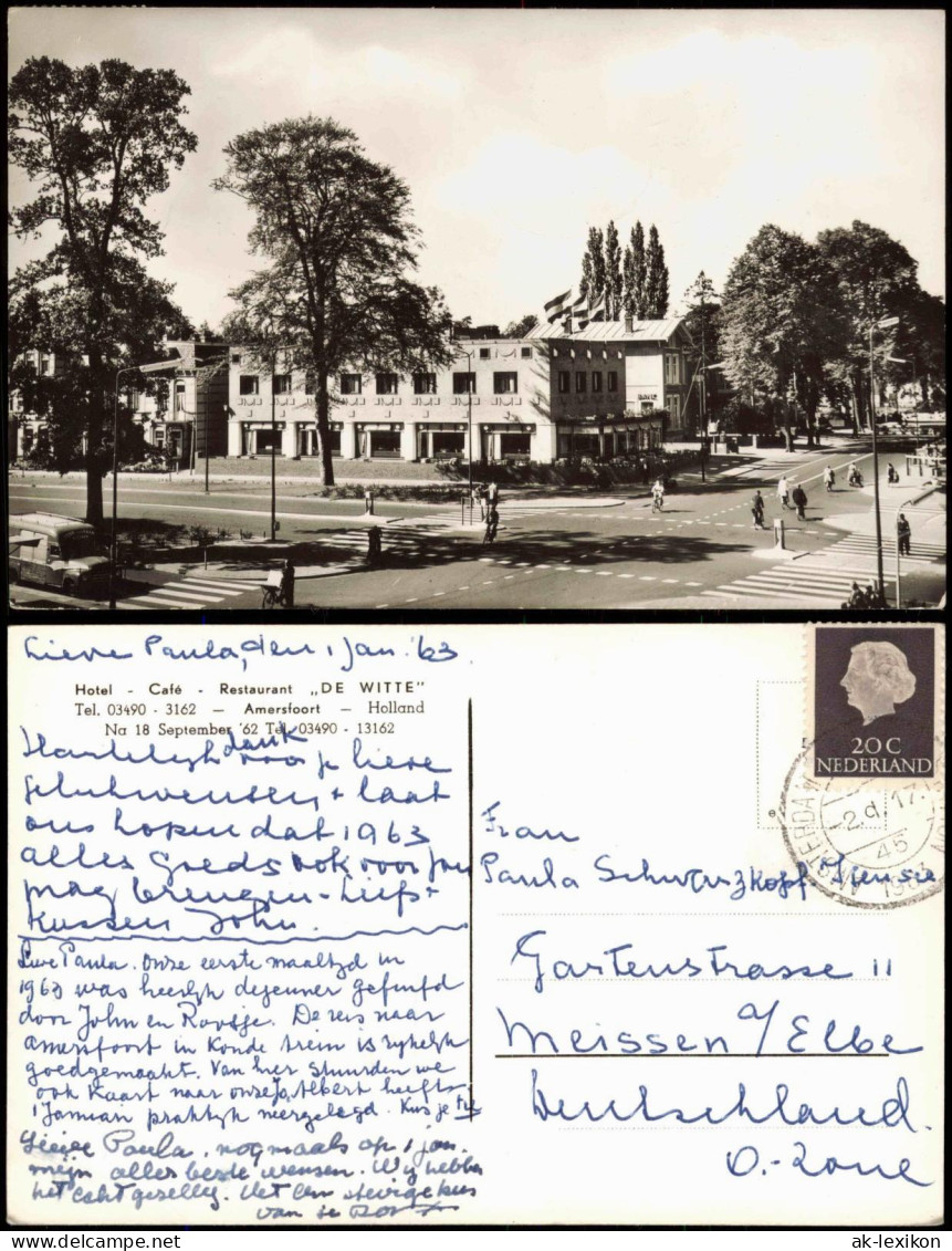 Postkaart Amersfoort Restaurant "DE WITTE" 1963