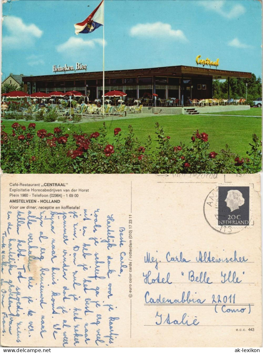 Postkaart Amstelveen Café-Restaurant CENTRAAL 1970
