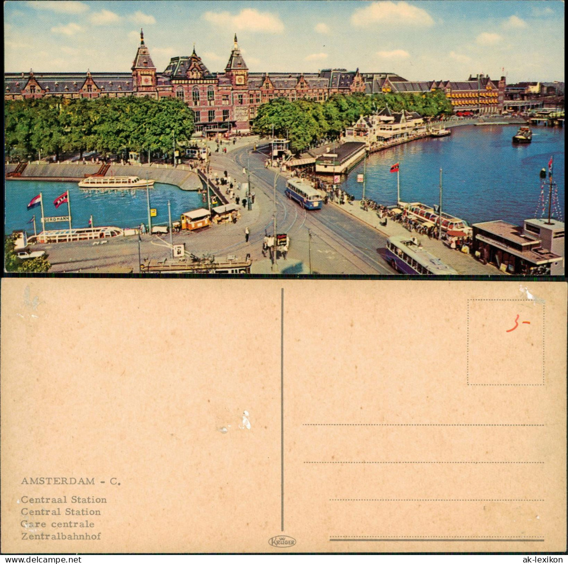 Postkaart Amsterdam Amsterdam Centraal Station Central Station Gare 1978