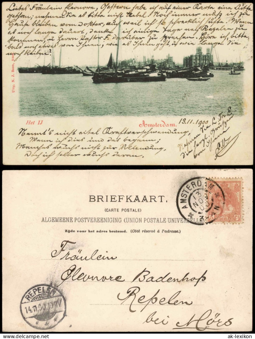Postkaart Amsterdam Amsterdam Het IJ Hafen 1900
