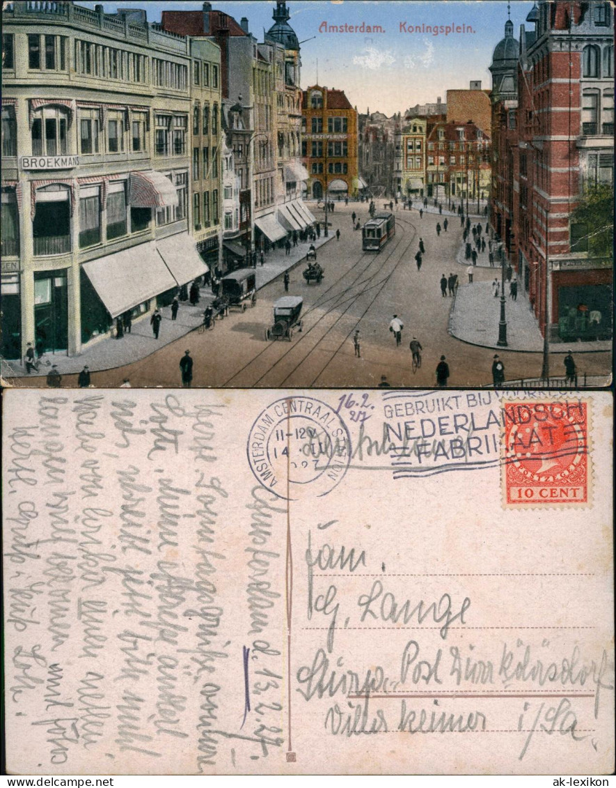 Postkaart Amsterdam Amsterdam Koningsplein 1927