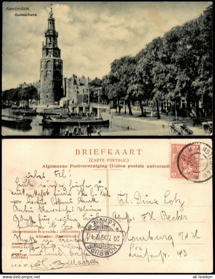 Postkaart Amsterdam Amsterdam Stadtteilansicht, Oudeschans 1906