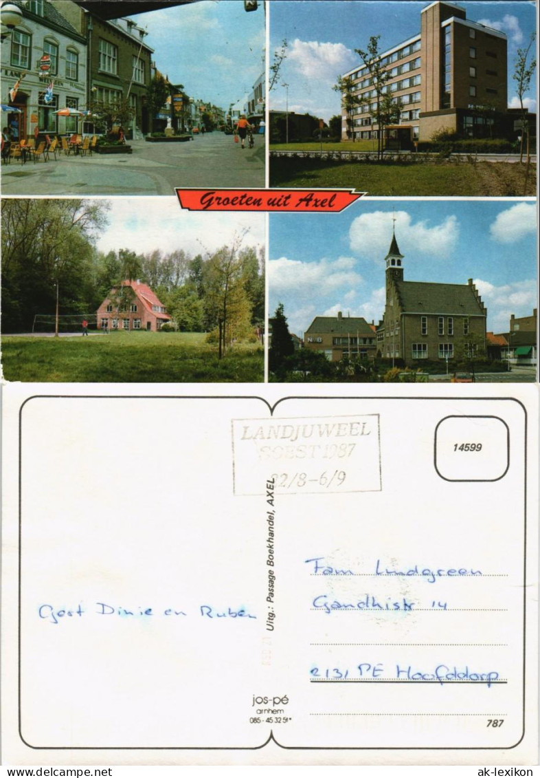 Postkaart Axel Groeten uit Axel 4 Ortsansichten 1987