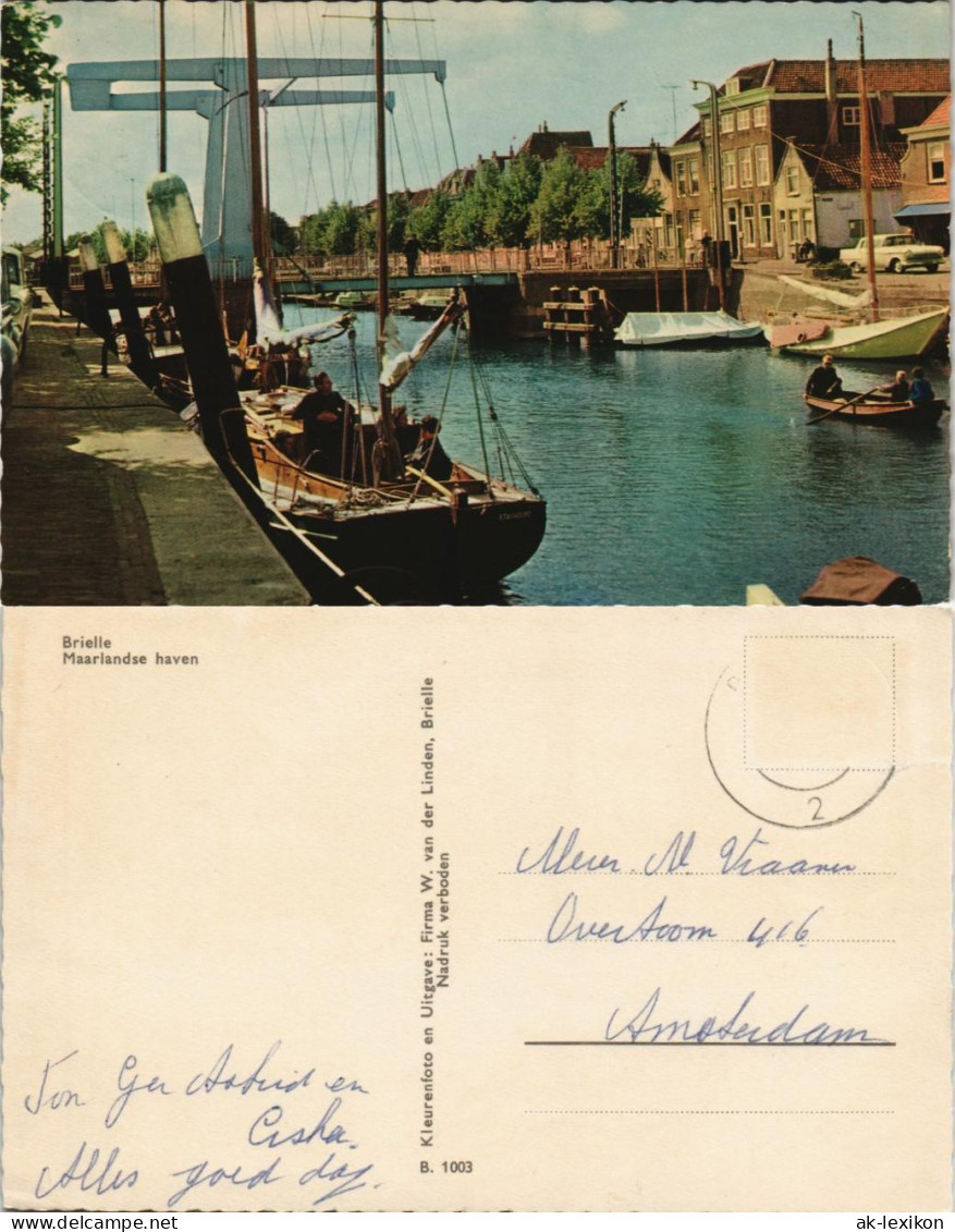 Postkaart Brielle Maarlandse haven Ortsansicht 1960