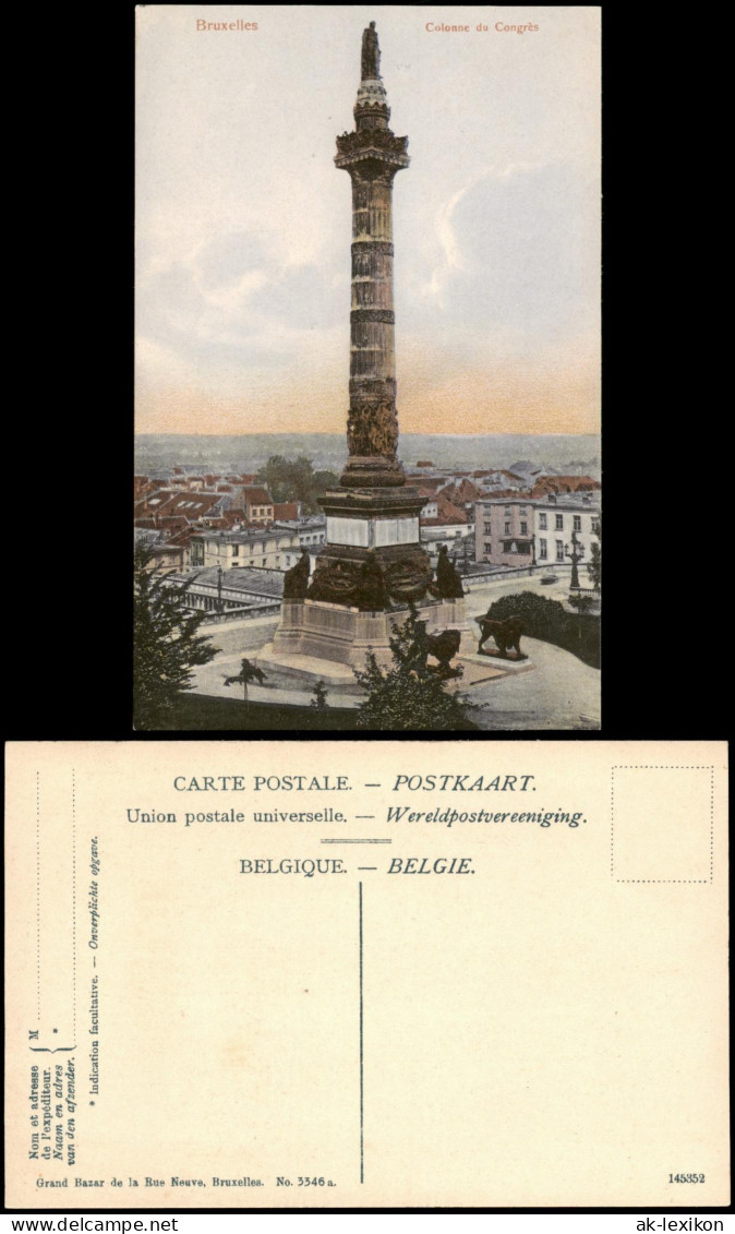 Postkaart Brüssel Bruxelles Colonne du Congrès, Stadt Panorama 1910