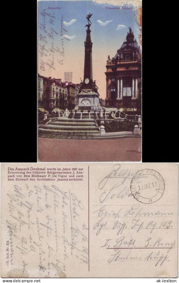 Postkaart Brüssel Bruxelles Denkmal 1917
