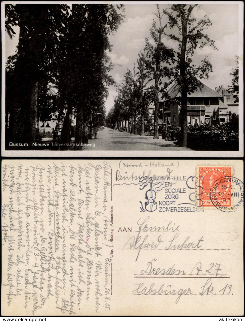 Postkaart Bussum Nieuwe Hilversumscheweg 1934