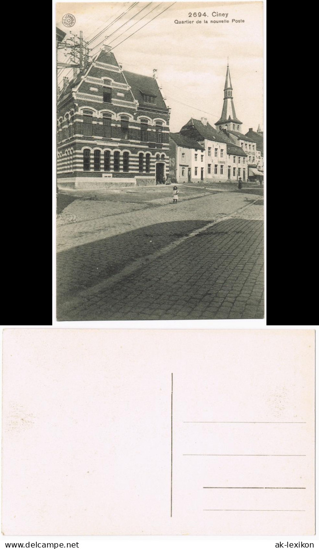 Postkaart Ciney Ciney Quartier de la nouvelle Poste 1910