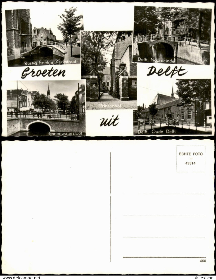 Postkaart Delft Delft Mehrbild-AK u.a. Binnenwatersloot Prinsenhof 1960