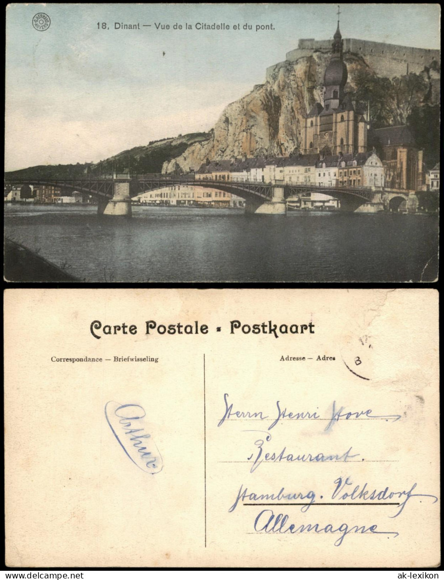 Postkaart Dinant Dinant Dinant Vue de la Citadelle et du pont. 1916