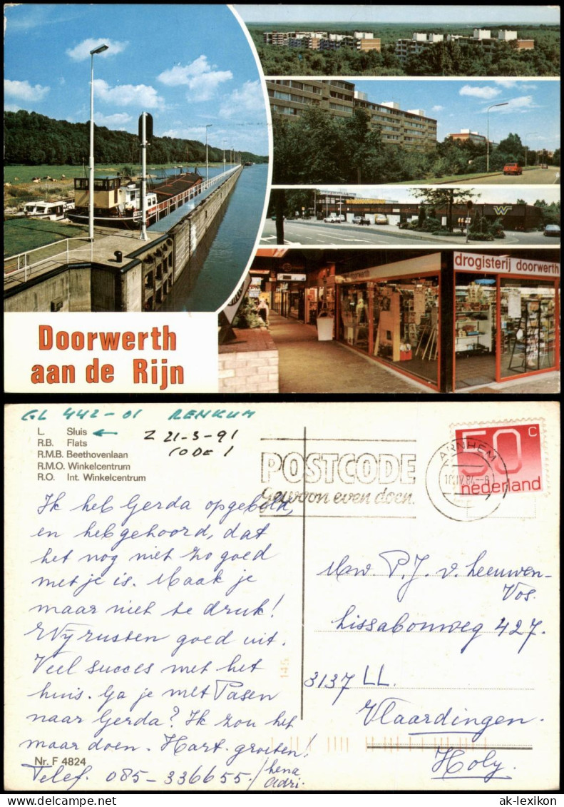 Postkaart Doorwerth-Renkum Mehrbildansicht Doorwerth aan de Rijn 1987