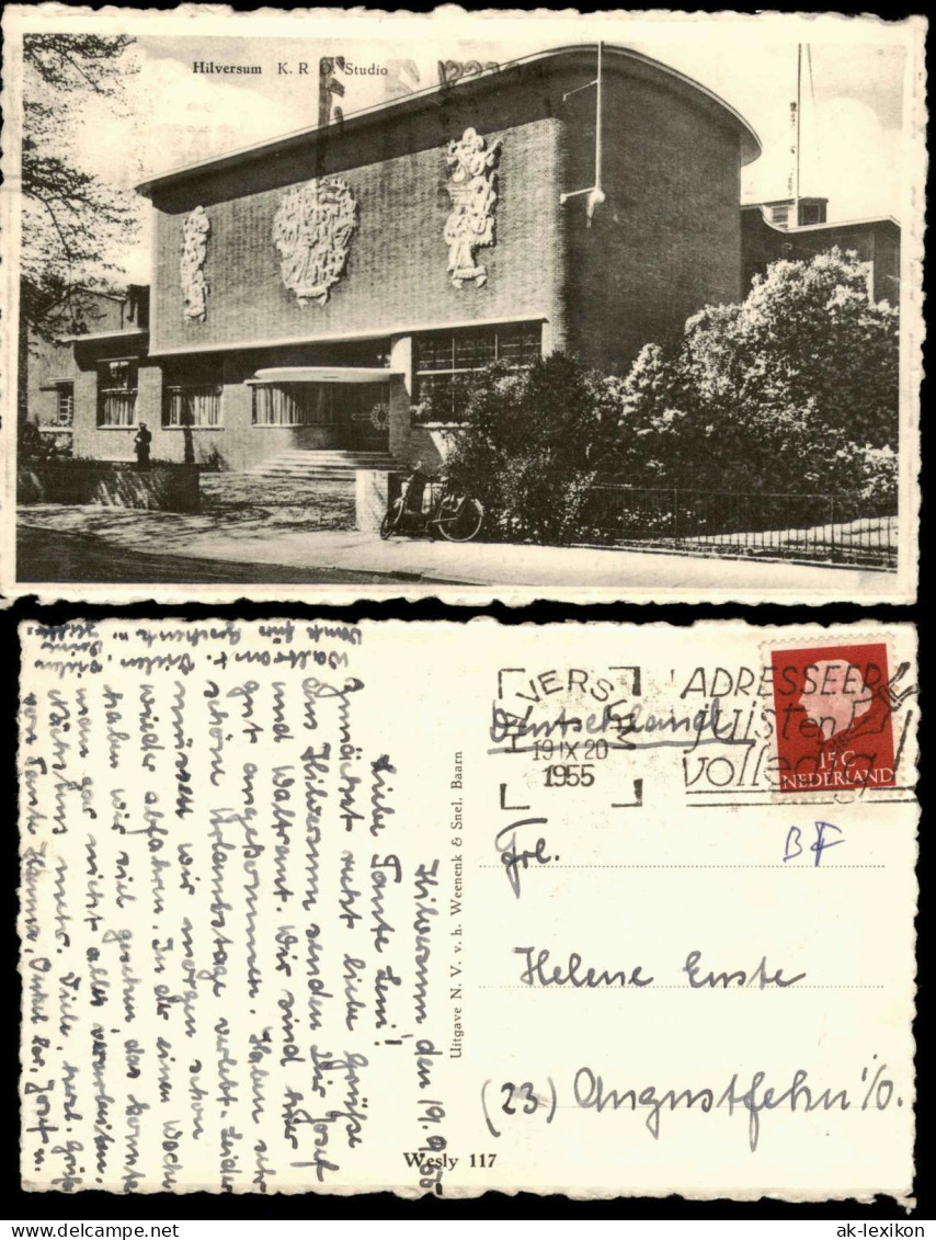 Postkaart Hilversum Hilversum K. R. O. Studio 1955